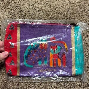Laurel Burch Multicolor Cat Design Pouch new with tag